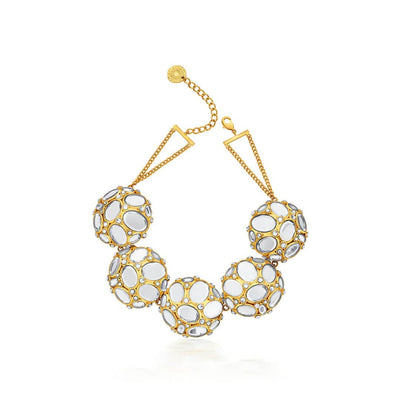Mirrors on the Move Honeycomb Mirror Choker - Isharya | Modern Indian Jewelry