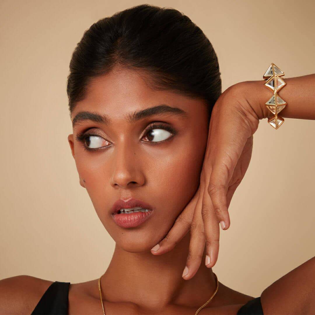 Pyramid Mirror Wristwear - Isharya | Modern Indian Jewelry