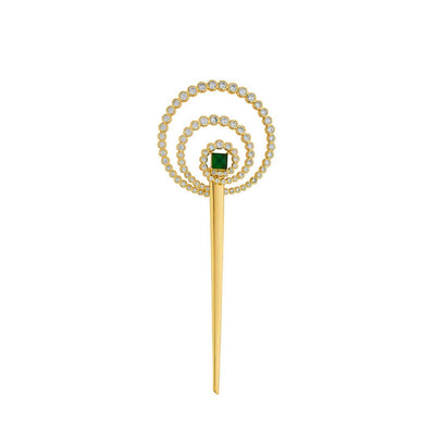Raina Hydro Emerald & CZ Hair Bodkin - Isharya | Modern Indian Jewelry