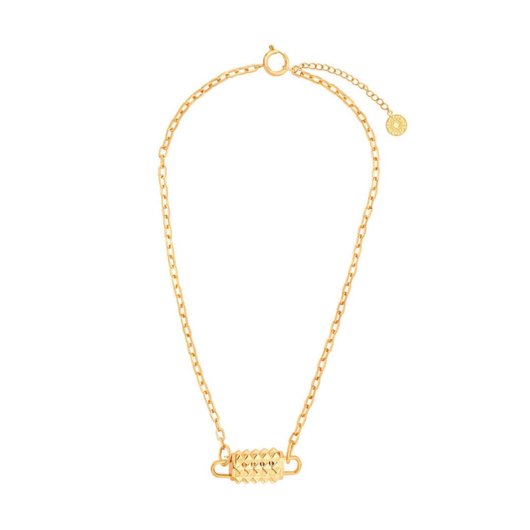 Personalizable Stud Padlock Chain Link Necklace - Isharya | Modern Indian Jewelry