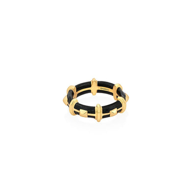 Phogat Black Resin Stackable Ring - Isharya | Modern Indian Jewelry