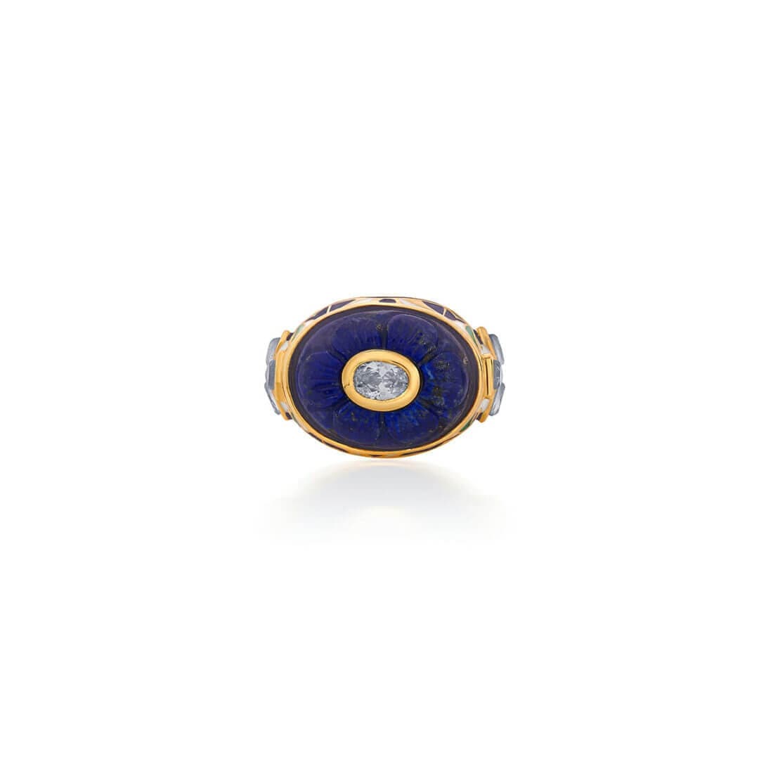 Blue Heirloom Mughal Ring - Isharya | Modern Indian Jewelry