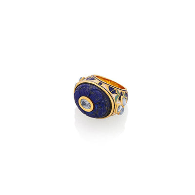 Blue Heirloom Mughal Ring - Isharya | Modern Indian Jewelry