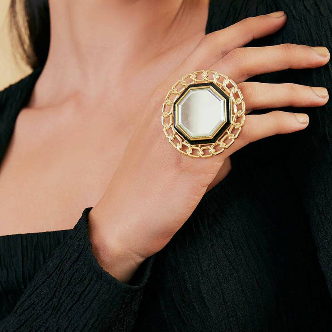 Borderless Medallion Ring - Isharya | Modern Indian Jewelry