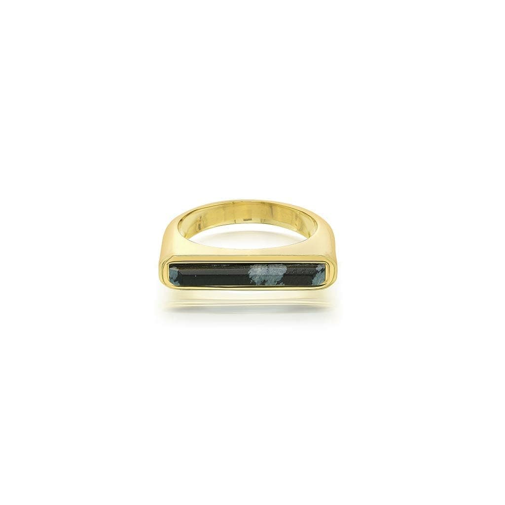 Borderless Stackable Black Obsidian Ring - Isharya | Modern Indian Jewelry