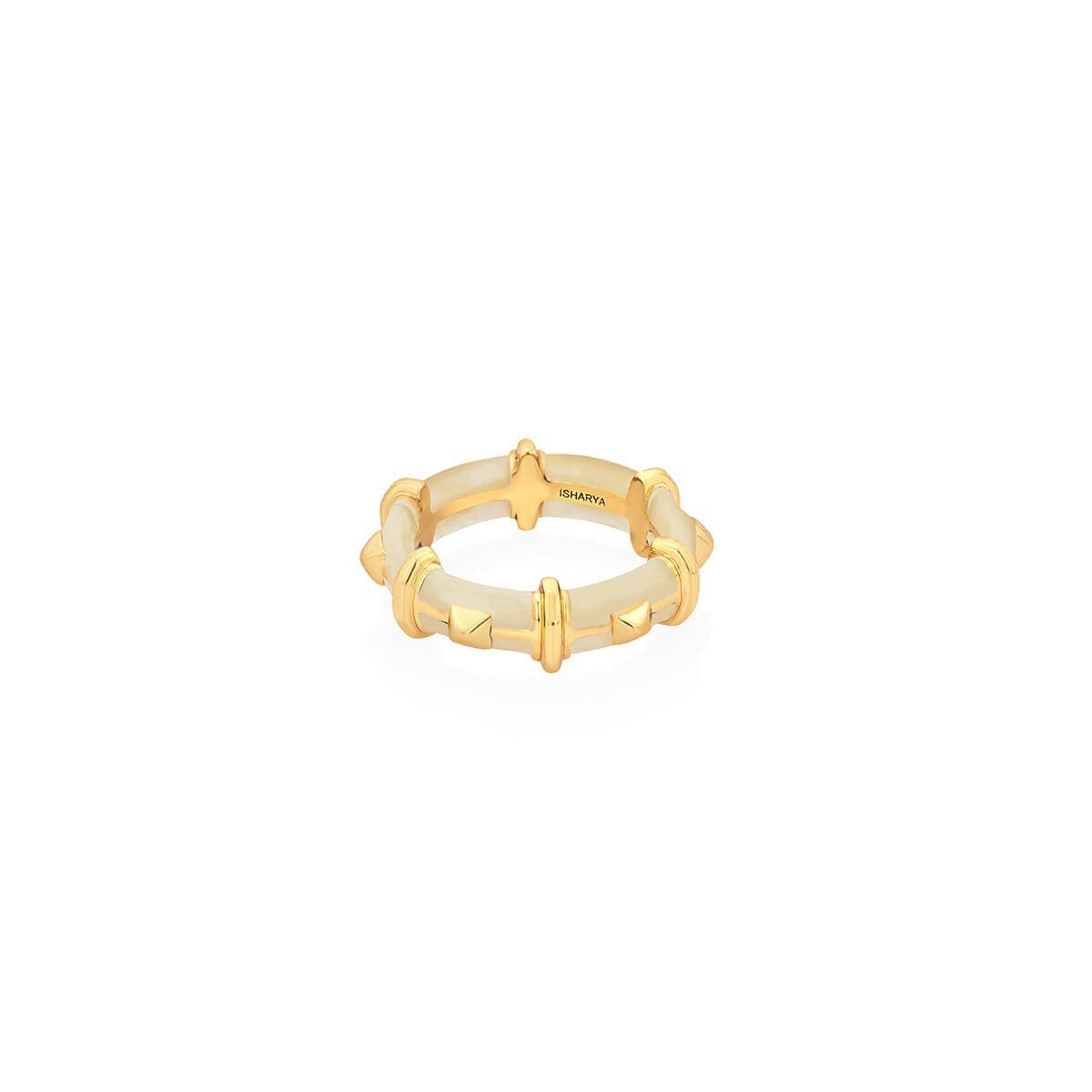 Chand White Resin Stackable Ring - Isharya | Modern Indian Jewelry