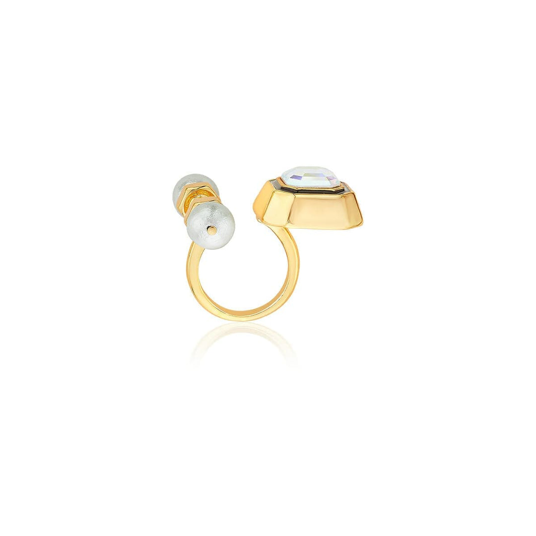 Coppola Pearl & Abalone Open Ring - Isharya | Modern Indian Jewelry