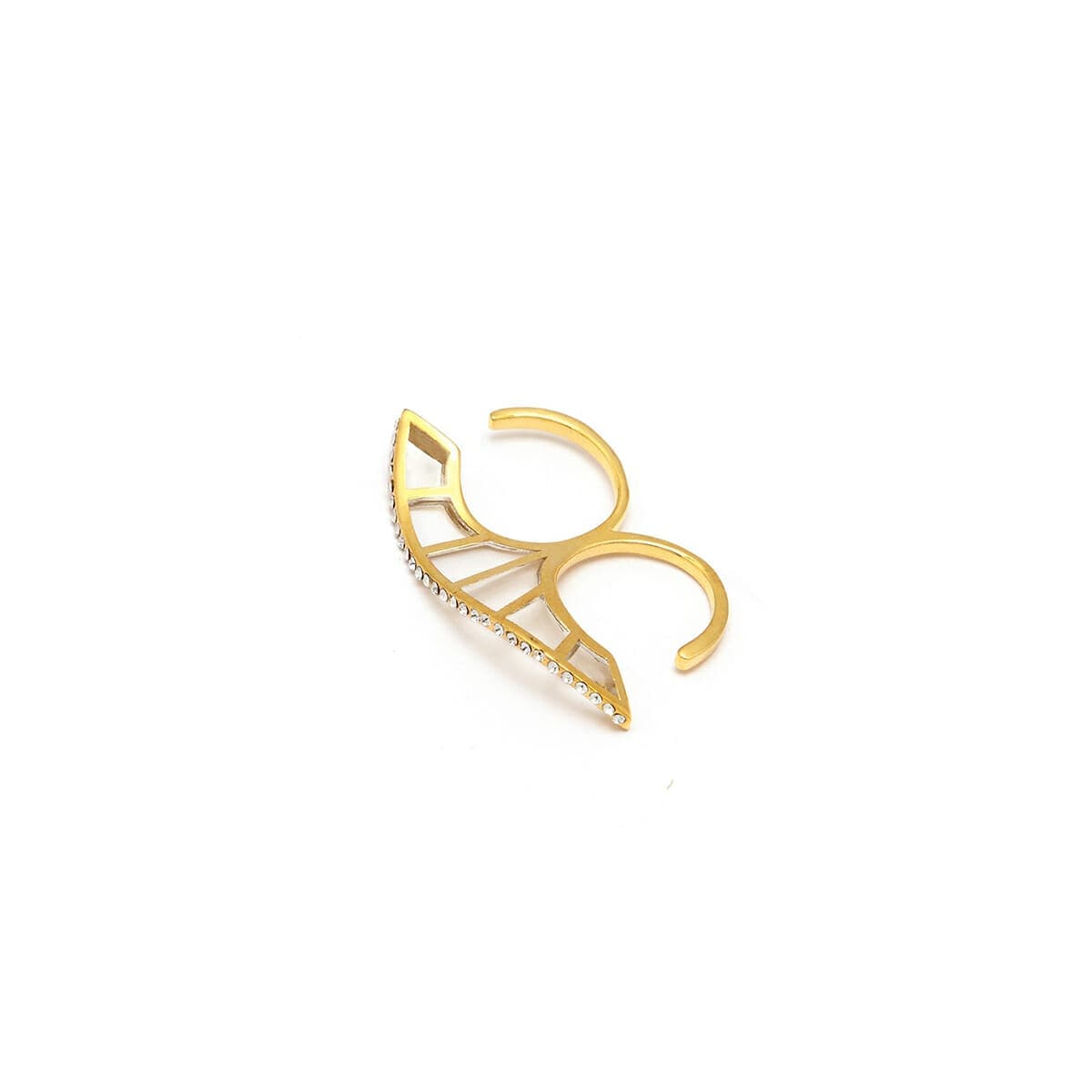 Devi Diva Clear Resin Double Finger Ring - Isharya | Modern Indian Jewelry