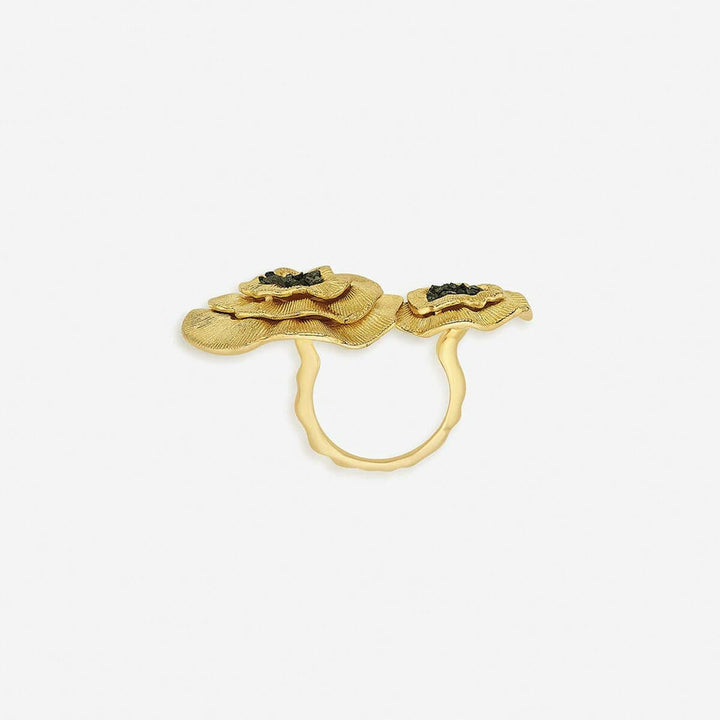 Fool's Gold Dual Statement Ring - Isharya | Modern Indian Jewelry
