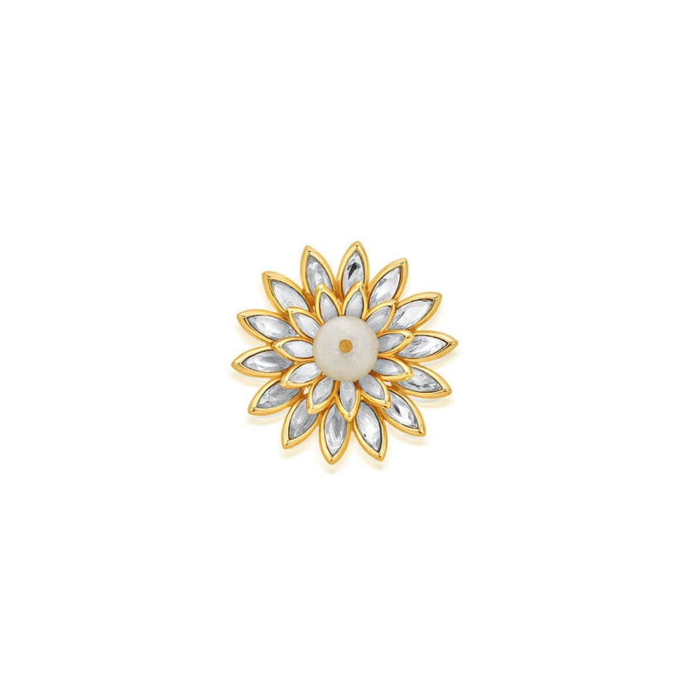 Marquise Mirror Statement Pearl Ring - Isharya | Modern Indian Jewelry