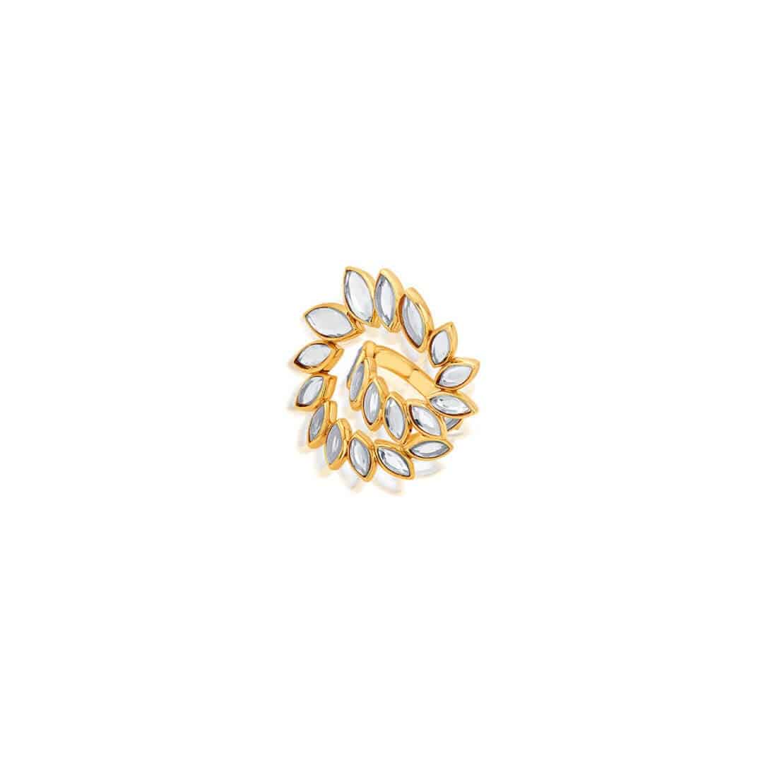 Marquise Mirror Swirl Statement Ring - Isharya | Modern Indian Jewelry