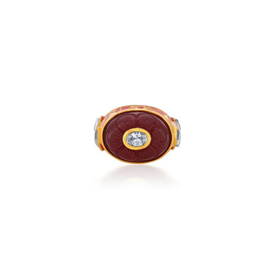 Marsala Heirloom Mughal Ring - Isharya | Modern Indian Jewelry