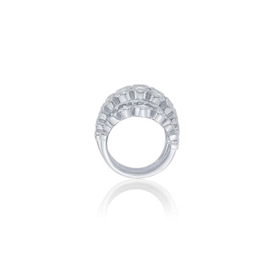 Nazm CZ Multi-band Cocktail Ring - Isharya | Modern Indian Jewelry