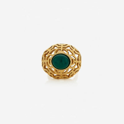 Noor Green Circle Ring - Isharya | Modern Indian Jewelry