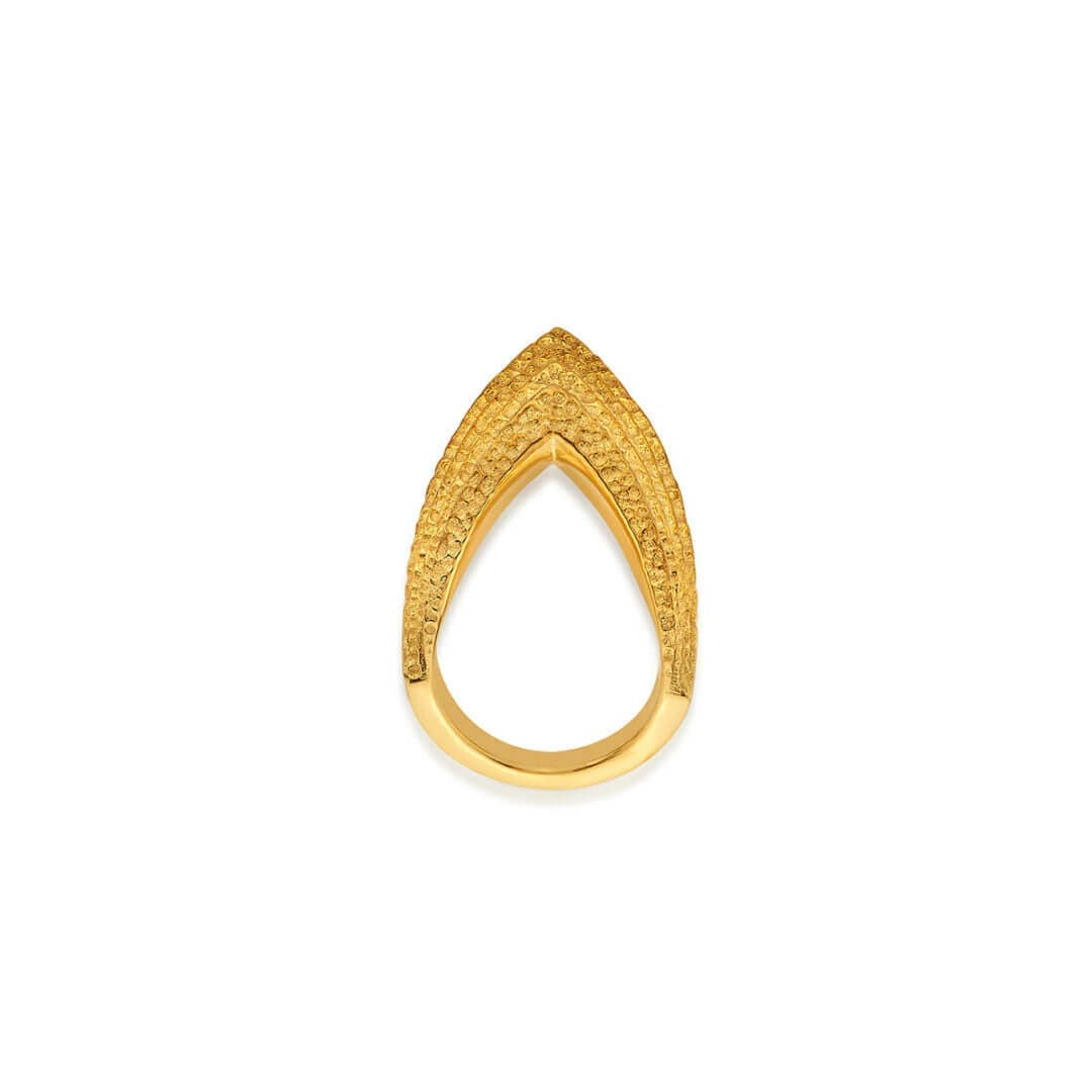 Origami Gold Manicure Ring - Isharya | Modern Indian Jewelry