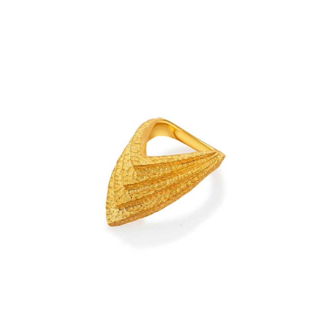 Origami Gold Manicure Ring - Isharya | Modern Indian Jewelry