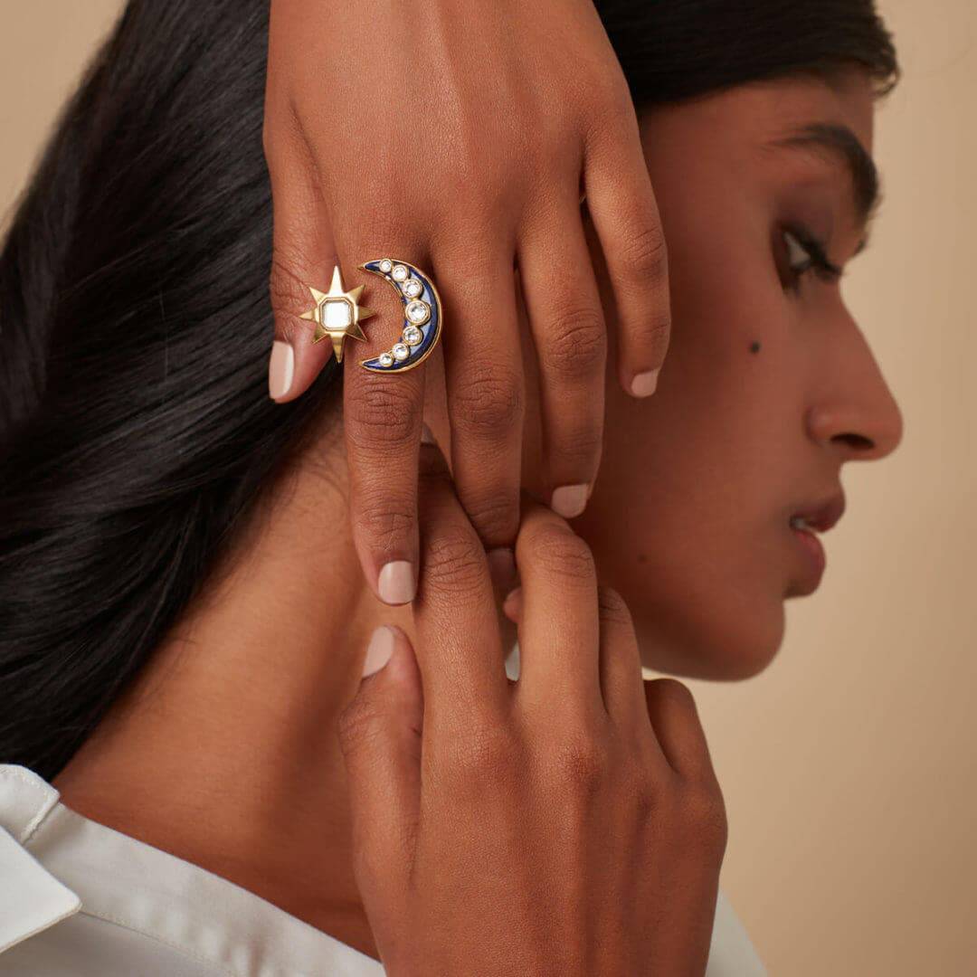 Starry Night Lapis Ring - Isharya | Modern Indian Jewelry