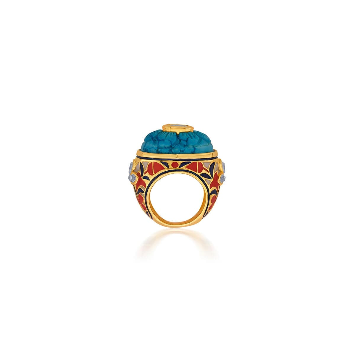 Turquoise Heirloom Mughal Ring - Isharya | Modern Indian Jewelry