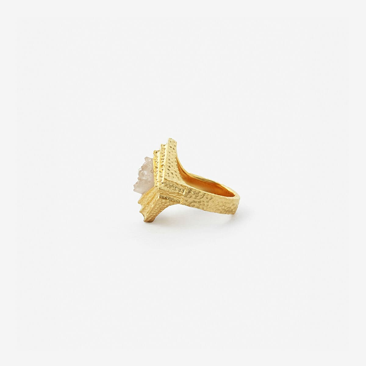 White Druzy Origami Midi Ring - Isharya | Modern Indian Jewelry